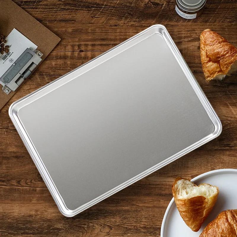 Rectangular Aluminum Alloy Baking Tray - Oven Sheet for Pizza Bread Cake & More Essential Bakeware for Home Pastry/Biscuit Roast