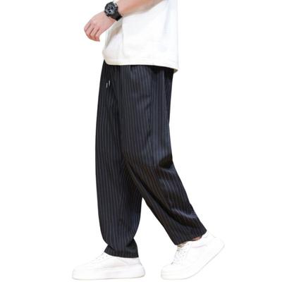 [GUTHONG] Men's Wide Leg Pants, Trousers, Summer Clothes, Straight Leg Pants, Harem Pants, Plus Sizes, Casual, Solid Color, Stripe, Easy Pants, Relaxe