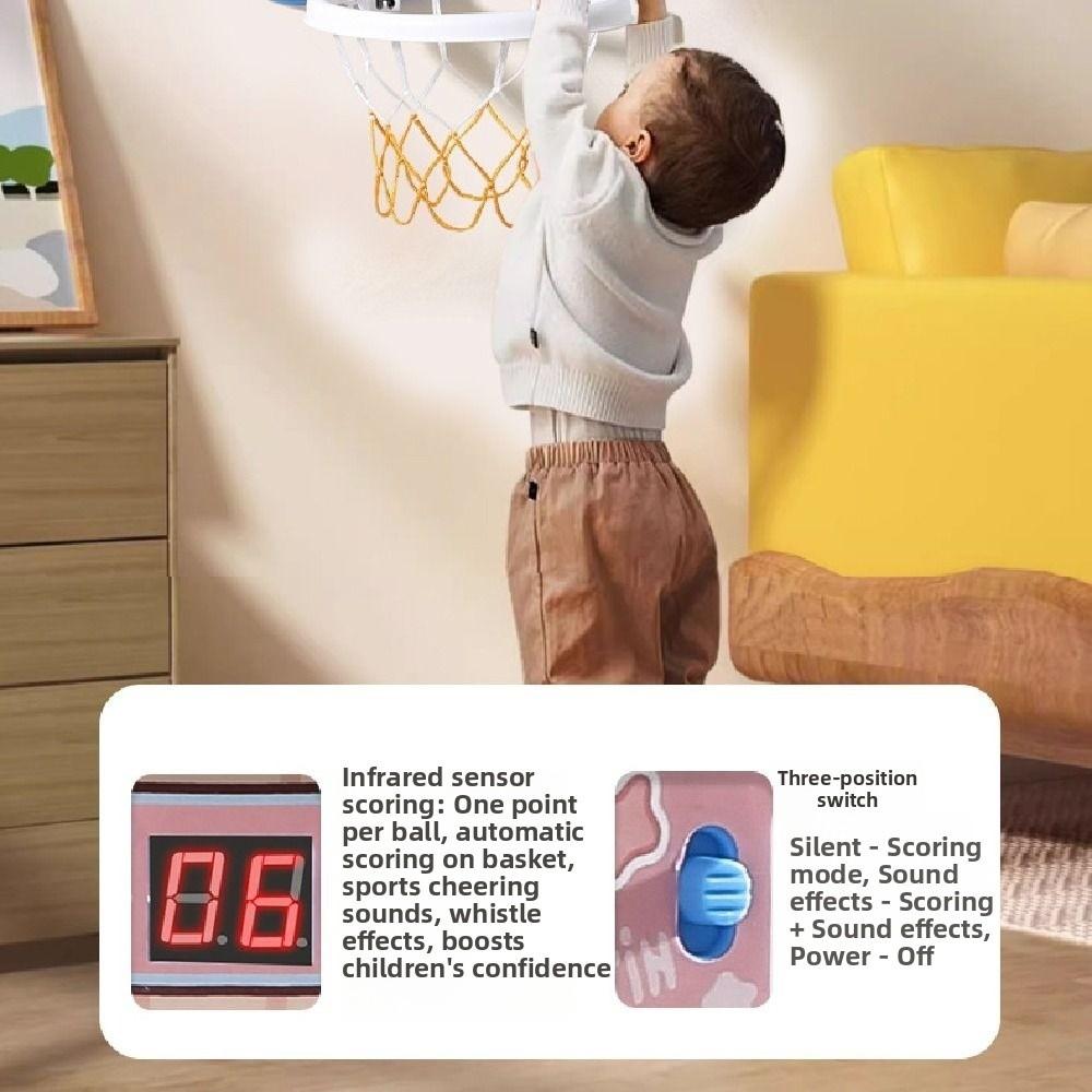 Wall Mount Baby Basketball Toy Set Foldable Basketball Training Toy  Bedroom Play