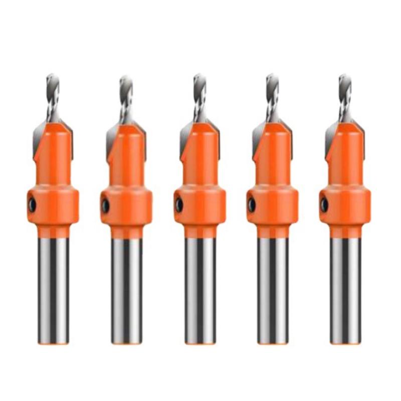 

Woodworking Countersunk Bit-5 Pcs ( Blade Diameter 8mm) High Speed Steel Countersunk Drill Chamfer Tool 1