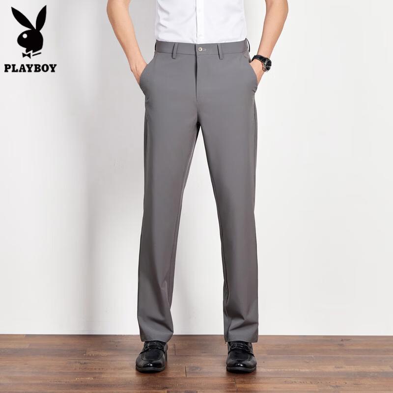 Playboy Men s Silk Blend Business Casual Straight Pants 31