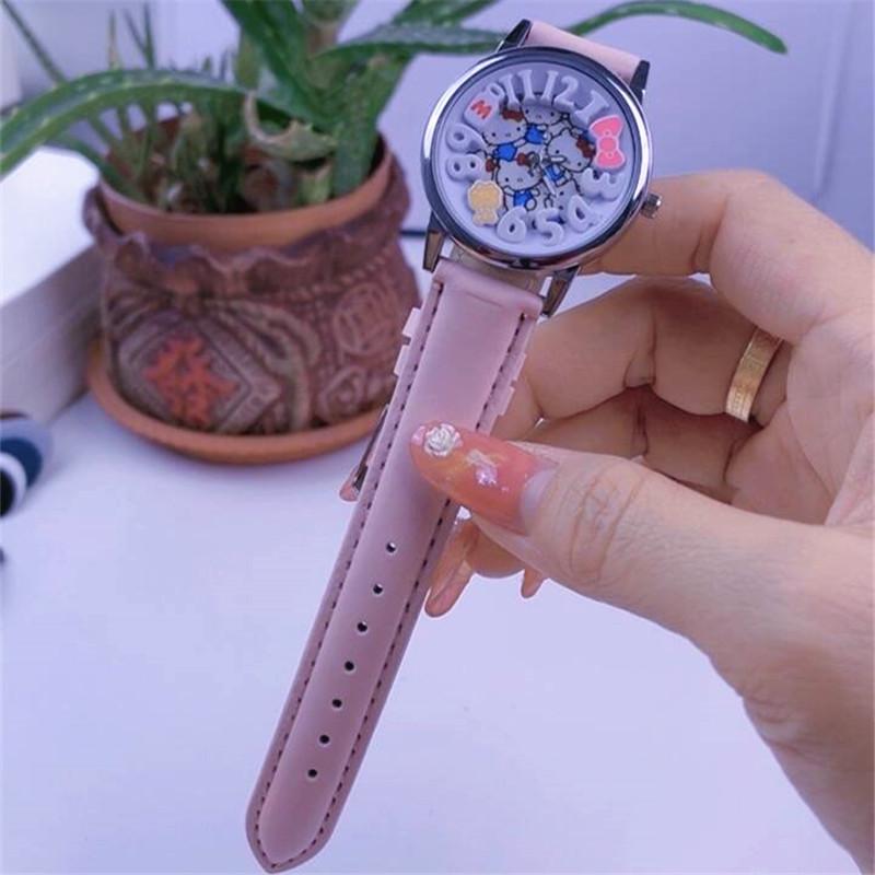 Cute Cartoon Kt Cat Three-Dimensional Digital Watch Girl Heart Student Children Girlfriend Gift Dijie (Watch)