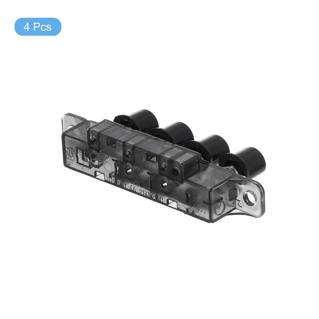 uxcell MQ166 Range Hood Keyboard Switch, 4-Piece Set, AC 250V 4A, 4 Push Button, Piano Style, Black