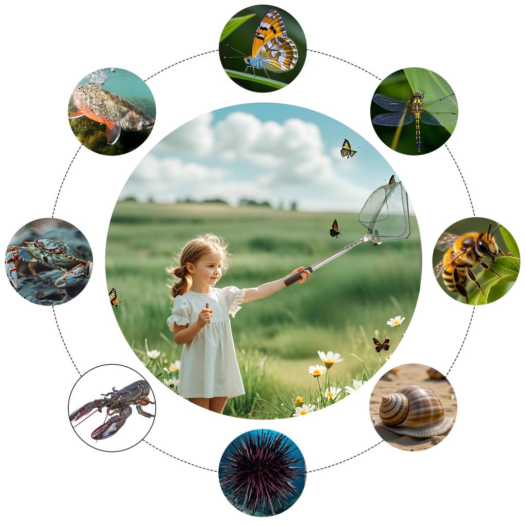 Telescope 155CM Fishing Landing Net Foldable Collapsible Aluminum Alloy Portable Fishing Net for Bird Fish Catch Fishin Hand Net