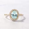 Luxury New Internet Celebrity Ins Fashion Sea Blue Zircon Ring, Simple Women's Jewelry Small Fragrant Style Gold-plated Jewelry