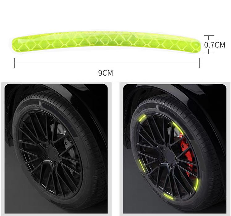 

For Porsche Cayenne Panamera Macan Cayman Boxster 718 911 car wheel hub reflective sticker tire anti-collision reflective strip