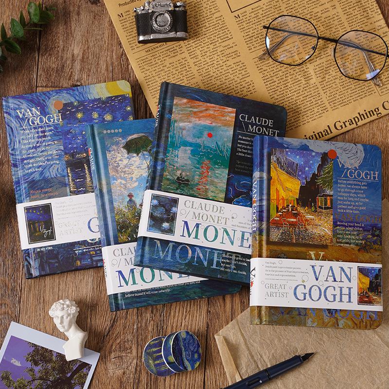 Van Gogh & Monet Art Notebook Gift Set – Creative Retro Oil Painting Design for Students