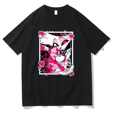 Halloween New Hot Summer 2025 Meiman Hazbin Hotel Cotton T-Shirt Cosplay Set Halloween Printed Short Sleeve Men and Women