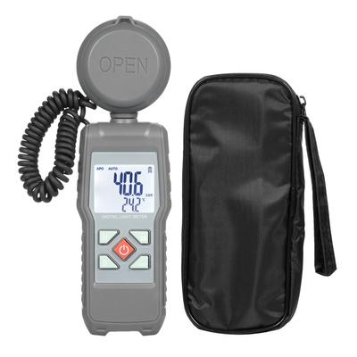 Misuratore di luce Misuratore di illuminamento digitale Strumento di misurazione della temperatura ambiente portatile, portata superiore