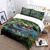Underwater Fish Chasing Lure Bedding Set For Kids Luxury Gift 3Pcs Digital Print Comforter Set Soft Comfortable Breathable