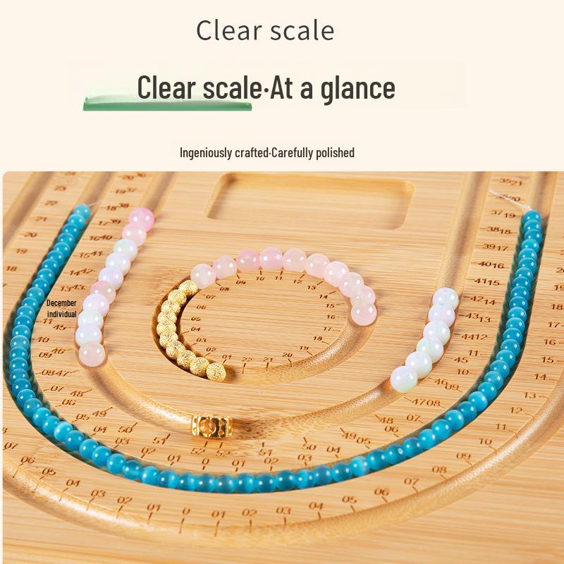 Beaded Bamboo Wooden Jewelry Tray for Bracelets and Necklaces