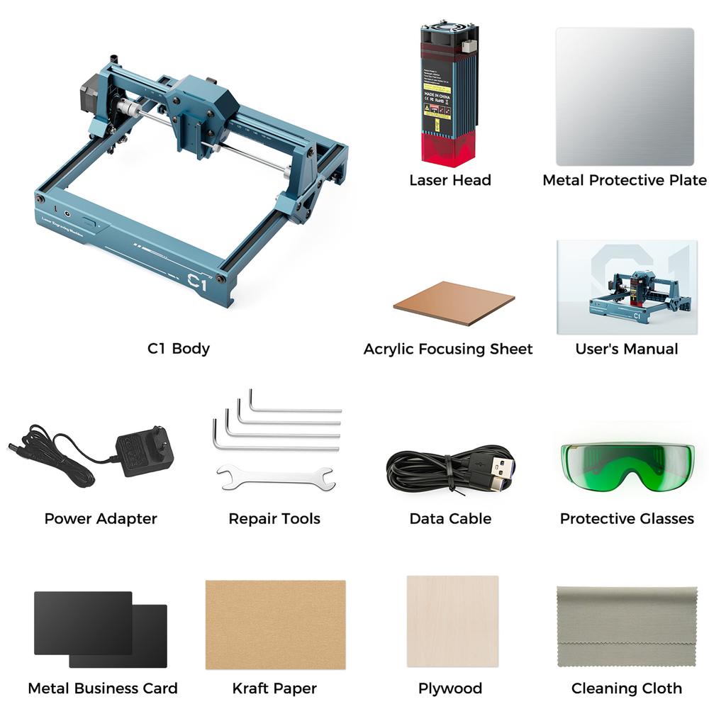 C1 Mini Gravator Laser Mașină Portabilă de Gravat Laser 3W Punct Ultra Fin 150*130mm Zonă de Gravare Stecher UE 110 240V