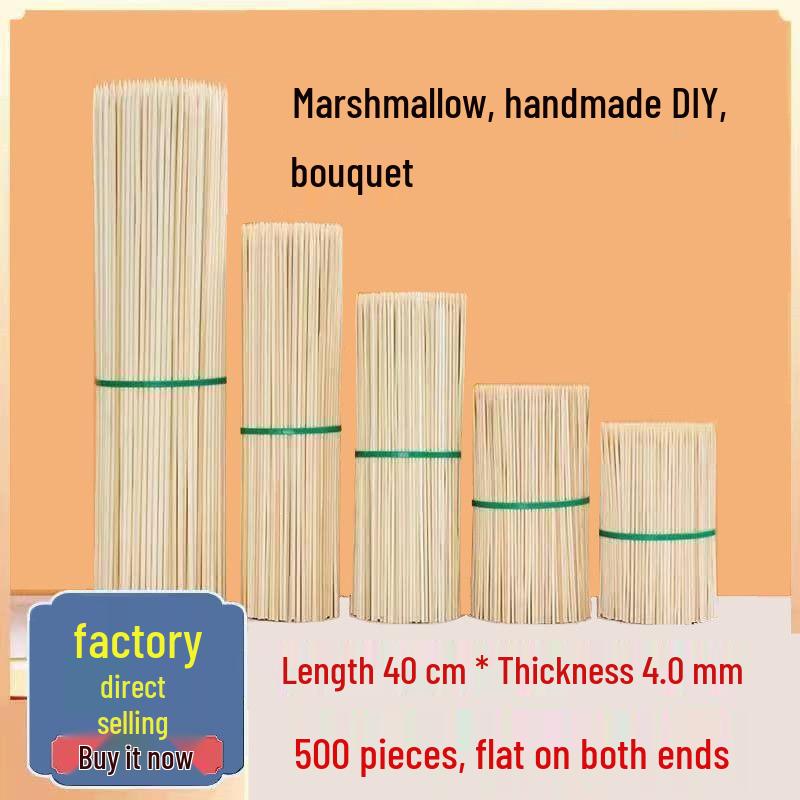 Disposable Bamboo BBQ Skewers for Sausages, Lamb, Bóbó Jī, Fried Skewers, and Tanghulu