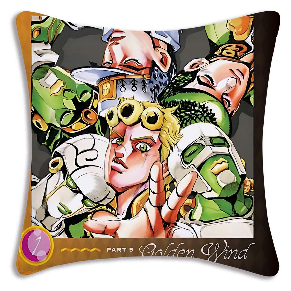 Cute JoJos Bizarre A-Adventure Pillow Covers Cartoon Sofa Decorative Home Double-sided Printing Short Plush Cute Cushion Cover
