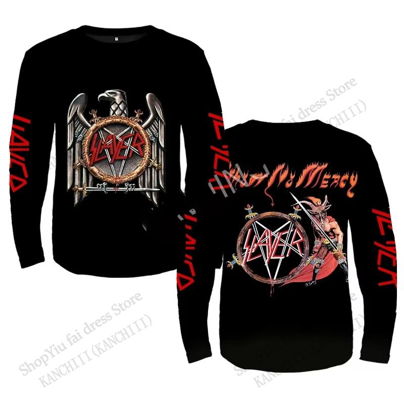 

Рок гурт Slayer 3D принт футболка з довгим рукавом та круглим вирізом чоловіча жіноча мода оверсайз топи футболки металева футболка чоловічий одяг череп S