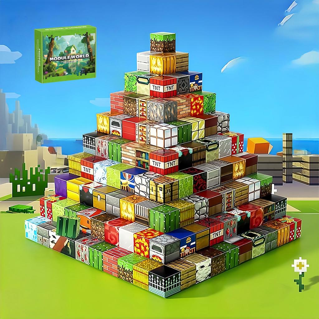 LIMANTY Minecraft Magnetic Building Magnetic DIY Magnetic Free Educational Birthday Gift Blocks, Minecraft-Style Blocks, Blocks, Construction,