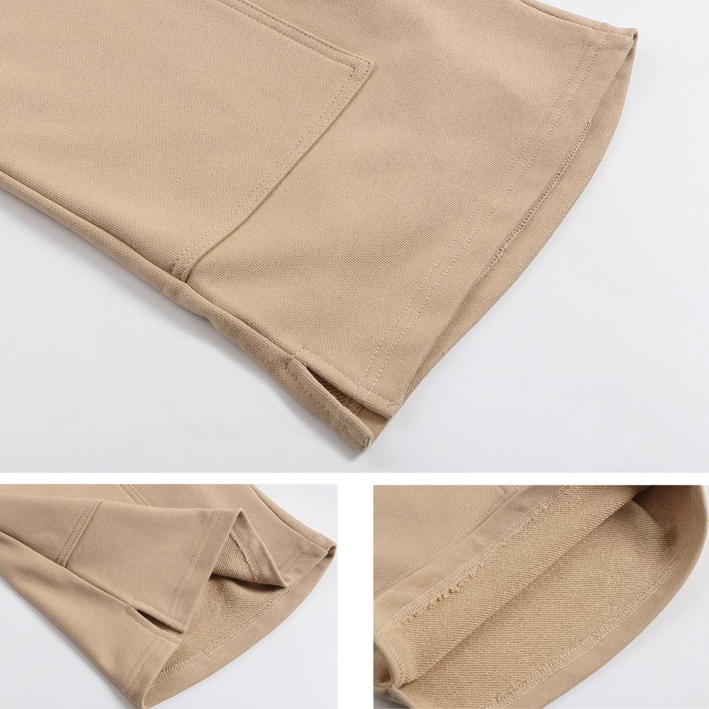 AMI Męskie codzienne spodenki z dużą kieszenią, luźne spodenki z czystej bawełny, sportowe, outdoorowe, codzienne spodenki do biegania