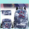 Adorable Stitch Print School Backpack Set Breathable Waterproof Oxford Fabric For Kids