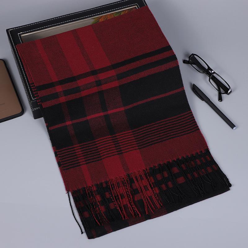 Men'S Scarves Are Versatile, Autumn And Winter Plaid Lengthened And Thickened Scarves, Couple Scarves, Warm Shawls For Women