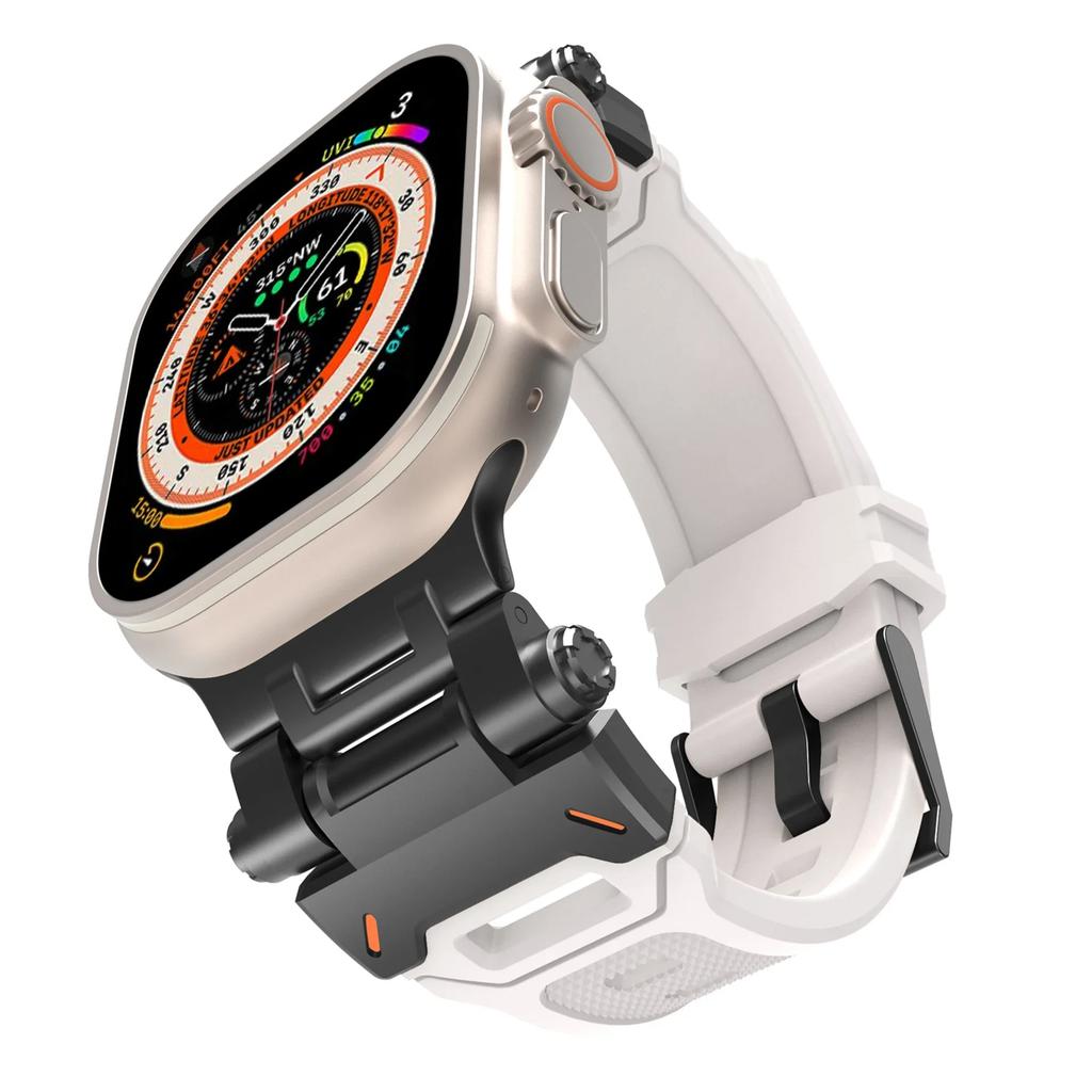 Silicone Strap for Apple Watch Strap Ultra 3 49mm 46 45 44 42mm Titanium Color Sports Watch Band for IWatch 11 10 9 87 6 5 4 SE3