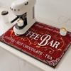 Retro Coffee Maker Mat Kitchen Drain Pad Dish Drying Mats Dry Tableware Faucet Placemats Dinnerware Washable Home Decoration
