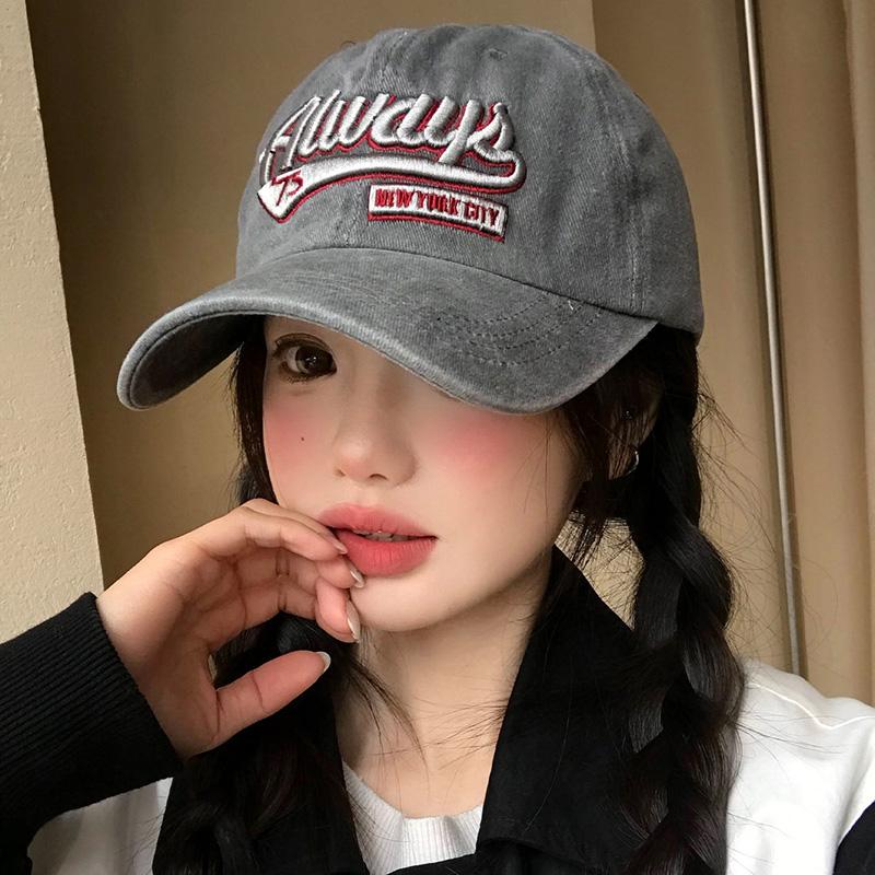 Versatile Outdoor Sports Sun Hat - Washed Letter Embroidery Baseball Cap For Sun Protection And Shade
