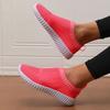 Women'S Casual Mesh Flat Shoes Breathable Comfortable Vulcanized Shoes Summer For Daily Use In Anti Slip Walking Slip On Shoes