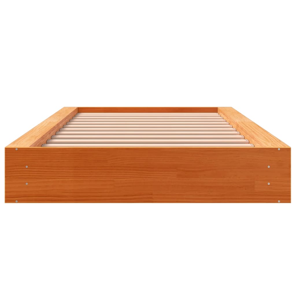 Solid Wood Bed without Mattress Wax Brown 75 x 190 cm Pine Wood