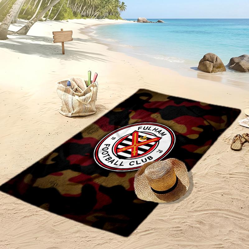 Fulham Football Print Beach Towel, Large Soft Quick Dry Towel for Beach Camping Swimming
