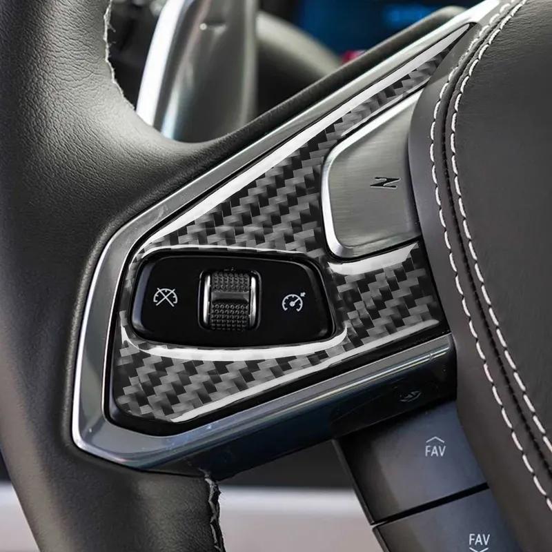 For Chevrolet Corvette C8 Z51 Z06 - Carbon Fiber Driver Wheel Button Decoration Car Accessories Interior Cover Stickers
