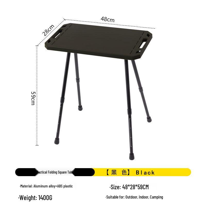Portable Folding Tactical Camping Table - Small Plastic Picnic & Fishing Table