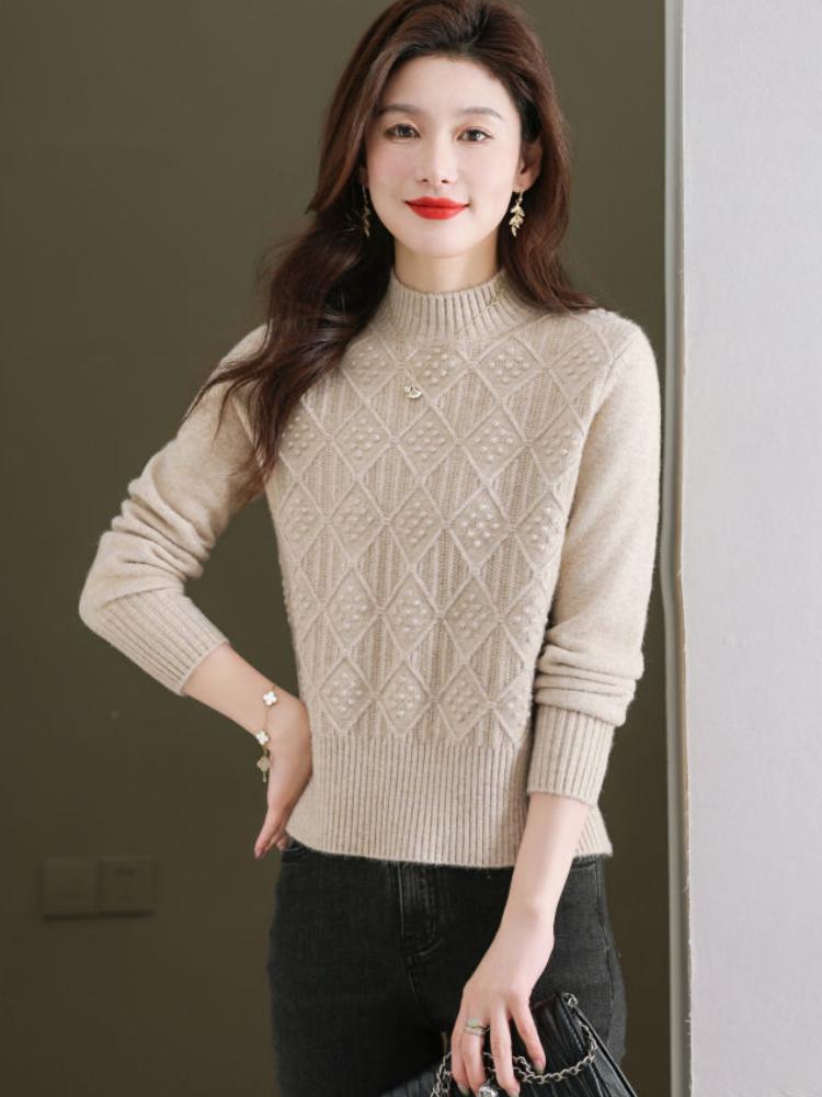 Spring Autumn Winter Knitwear Women Sweaters Fashion Casual Warm Knit Cable Jumper Female Turtleneck Sweater