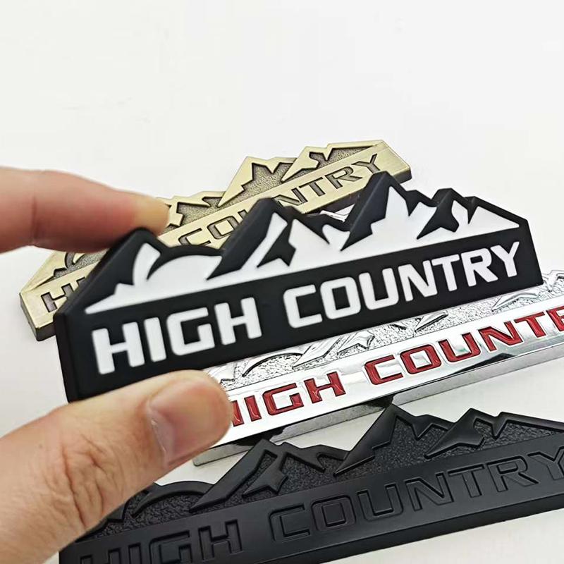 3D Metal Car Styling Logo HIGH COUNTRY Badge Emblem Decals For Chevrolet Jeep Dodge Ford Modified Snow Mountain Auto Accessories