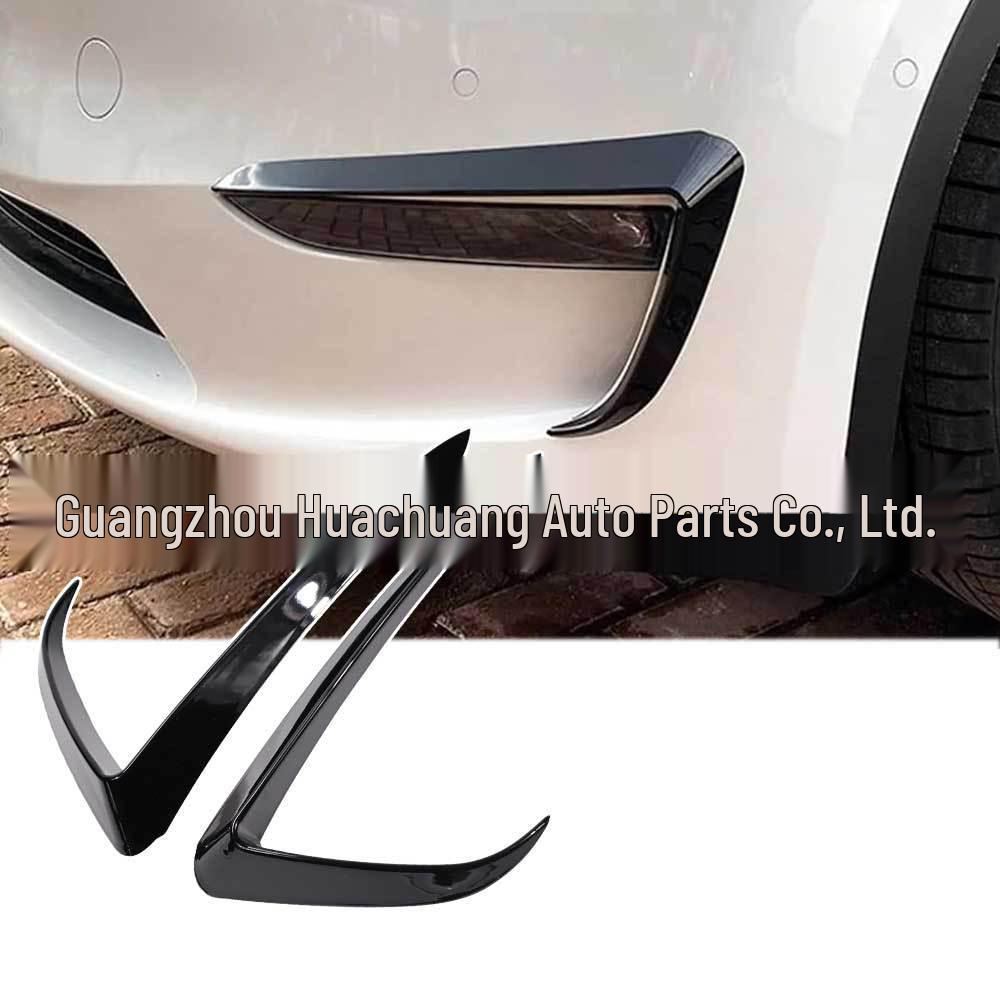 Front Bumper Fog Light Trim & Wind Deflector Panel for Tesla Model Y (2017-2023)