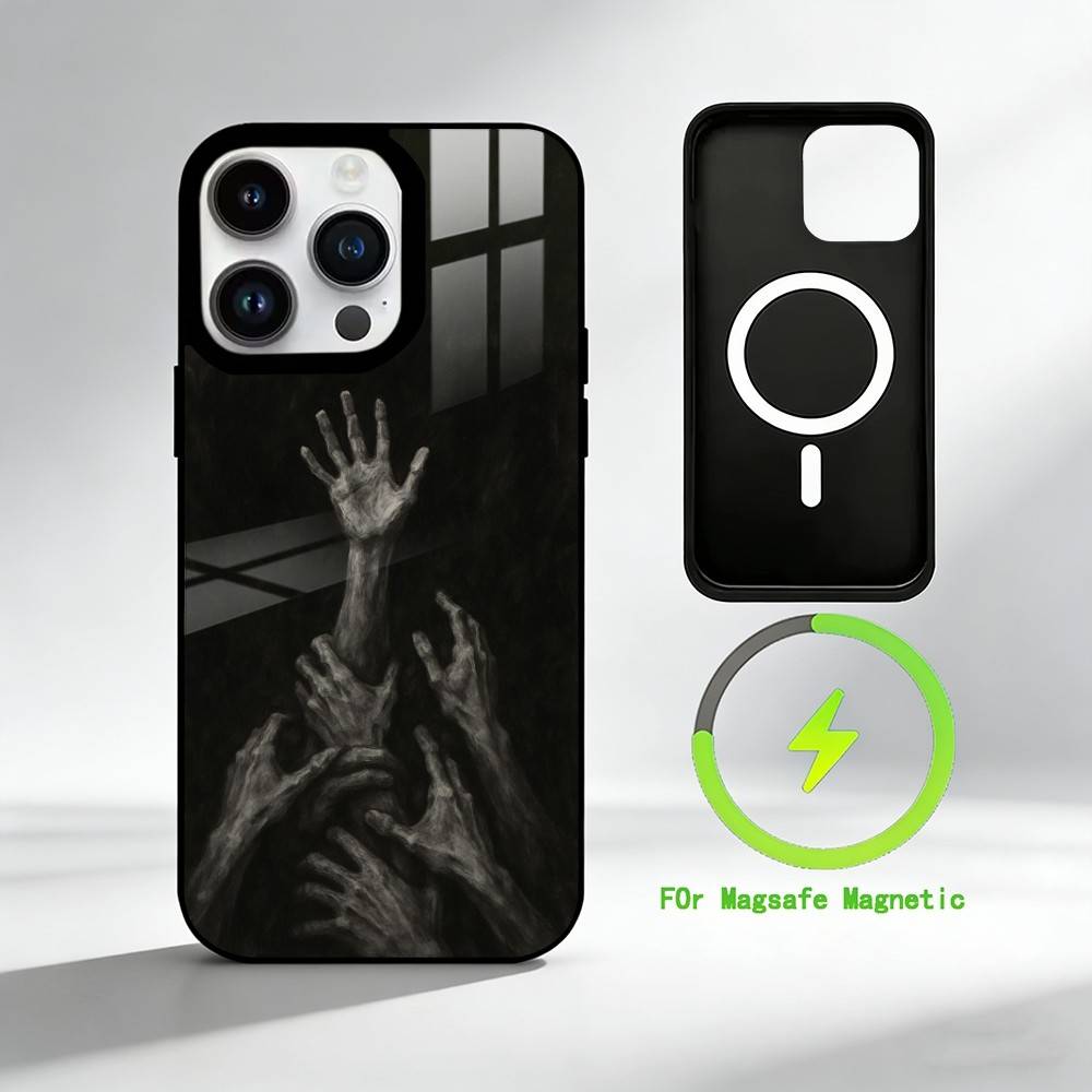 M-Metaphoric Dark Art Phone Case For iPhone 17 16 15 14 13 12 Pro Max Plus for Mirror Wireless Magnetic Cover