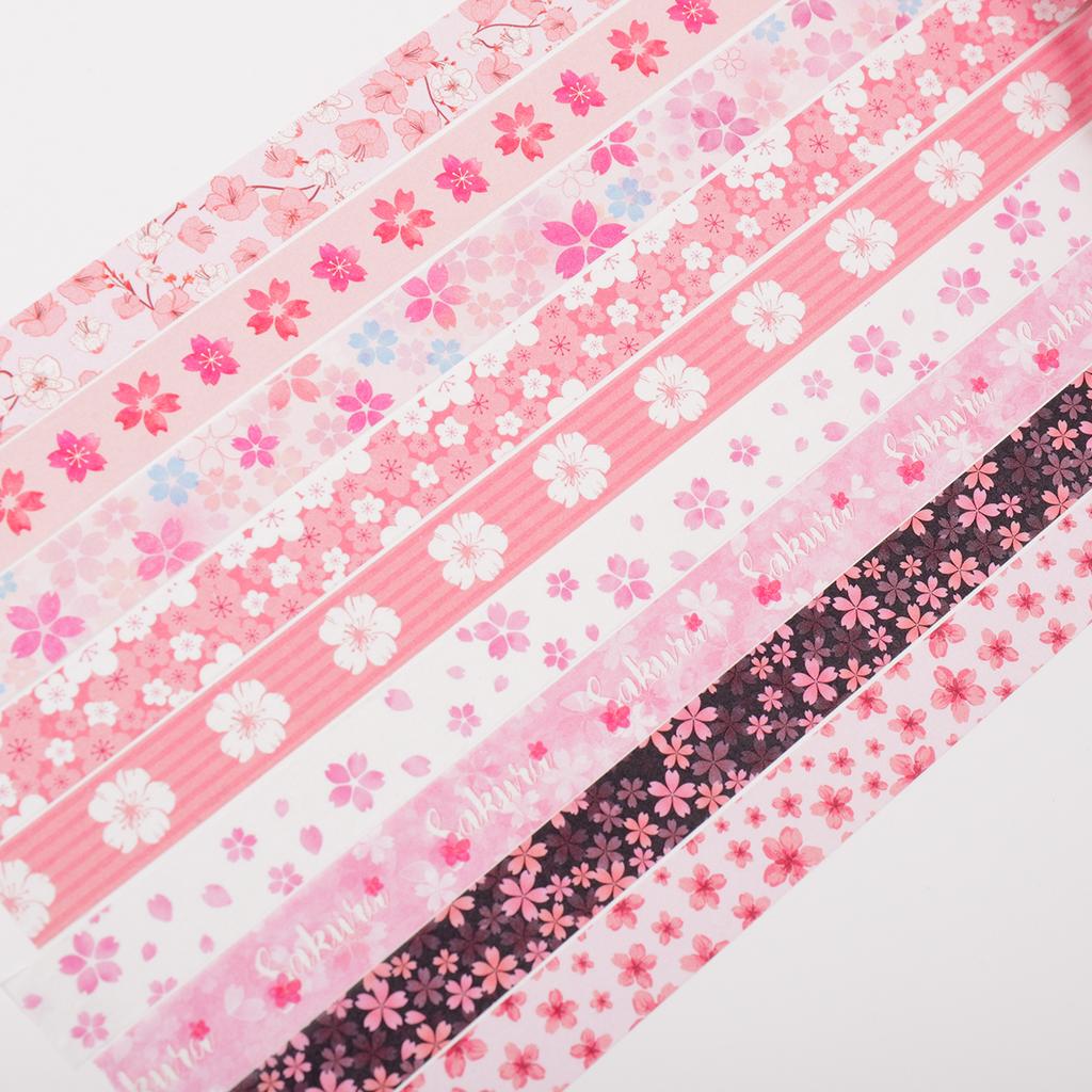 Beautiful Cherry Blossom Pattern Pink Washi Tape, Spring Flower Tape, Scrapbook Journaling and Artwork Decoration, DIY Gifts