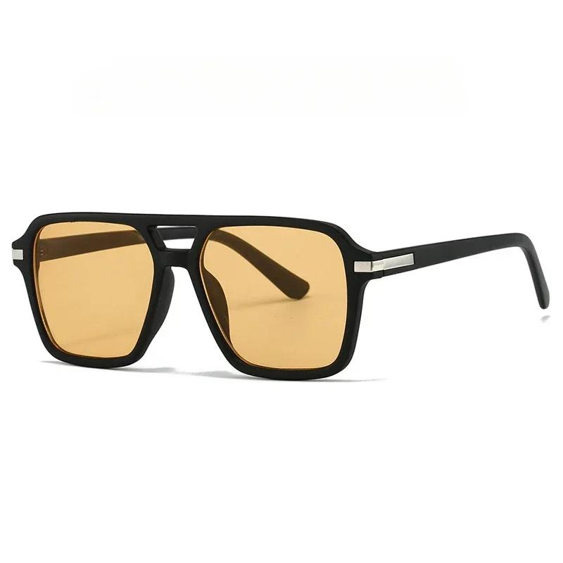 

Retro 70s Square Pilot Sunglasses for Women Men Trendy Vintage Double Bridge Shades