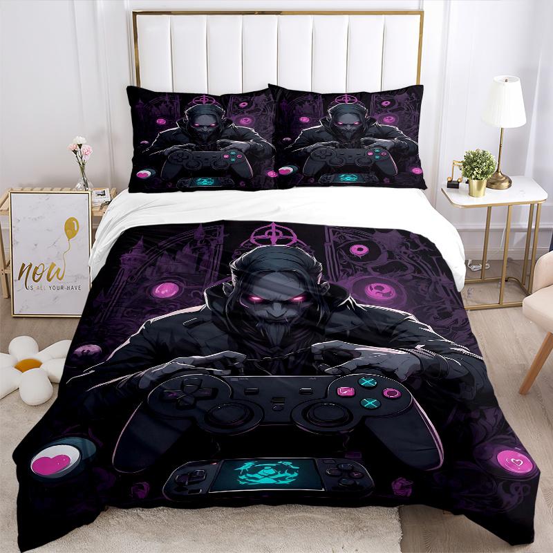 3pcs Dark Master Printed Bedding Set, Soft and Comfortable Quilt Cover for Bedroom, Guest Room (1 Duvet Cover + 2 Pillowcases