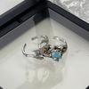Original Niche Design Retro Retro Open Ring Moonstone Inlaid Zircon High-End Sense Personalized Fashion Ring Woman