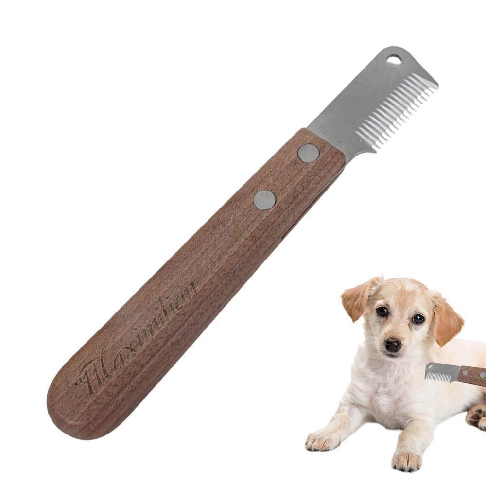 

Professional Dog Stripping Knives Pets Grooming Comb With Wood Handle Dog Stripping Tool Pet Deshedding Brush Pet Hair Comb