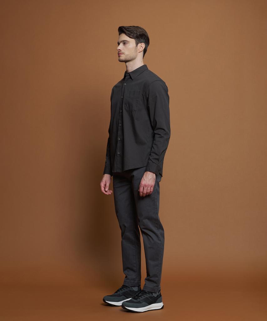 PANICALE Charcoal Regular Slim Fit Cotton Pants (Type B)