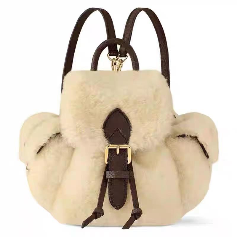 Autumn and winter plush backpack bag women s 2 new cute college style casual mini backpack commuter bag