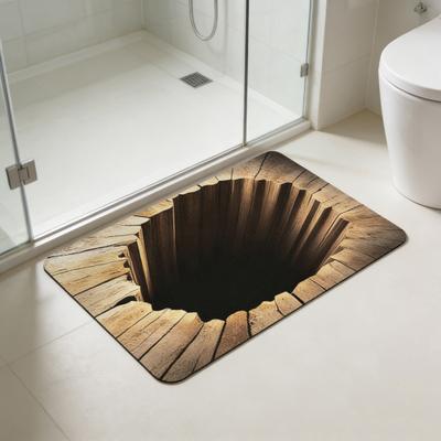 Floor Mat 3D Optical Illusion Patterns Dust Removal Non-Slip Door Mat Fade-Resistant Anti-Static Entrance Rug Cleaning Mat
