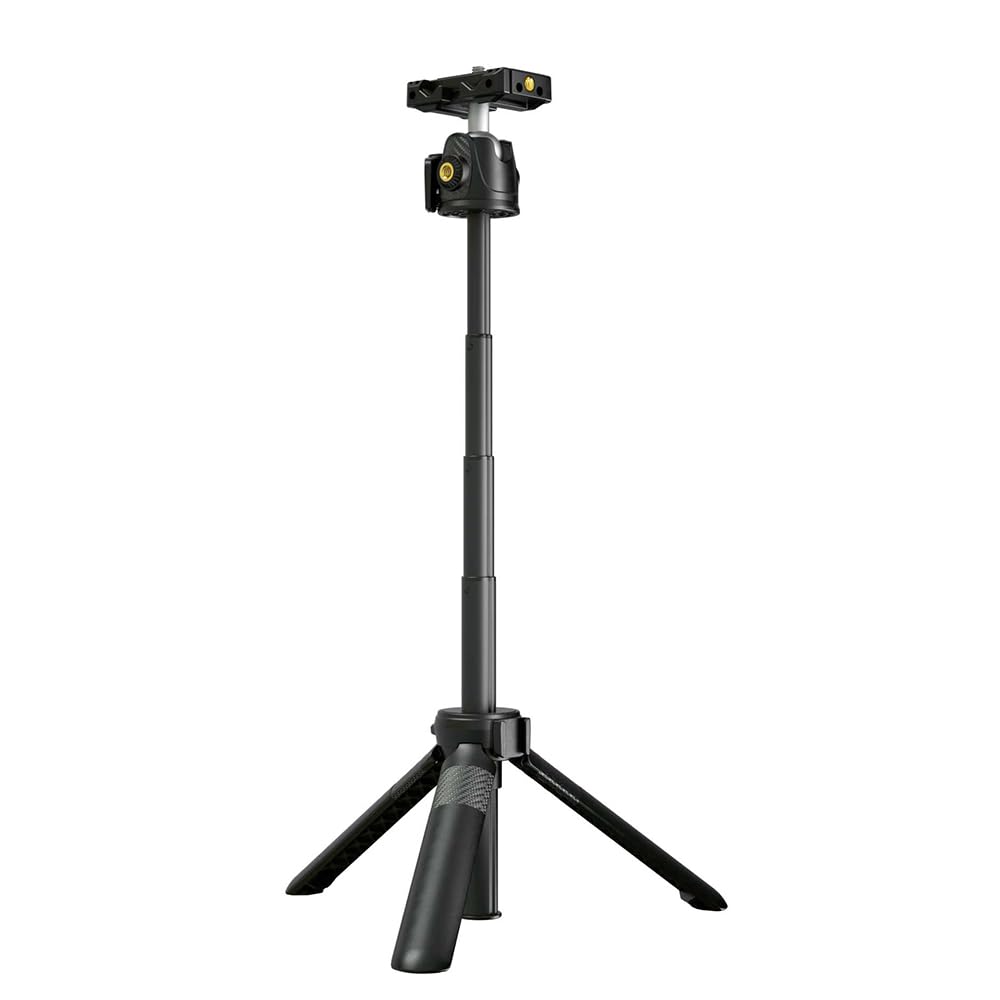 Goocong T2H Stativ mit ausziehbarem Mittelsäule für Smartphones und Kameras