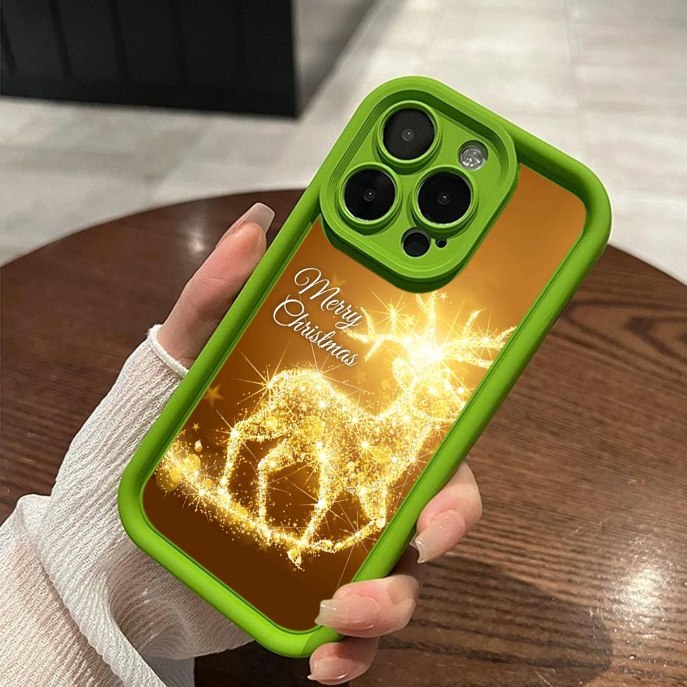 Ae121 Merry Christmas Santa design art Phone Cases for iPhone 16 14 13 11 Pro Max 15 7 8 6 Plus 12 mini XR XS Max SE Angel Eye Ladder Protective Cover