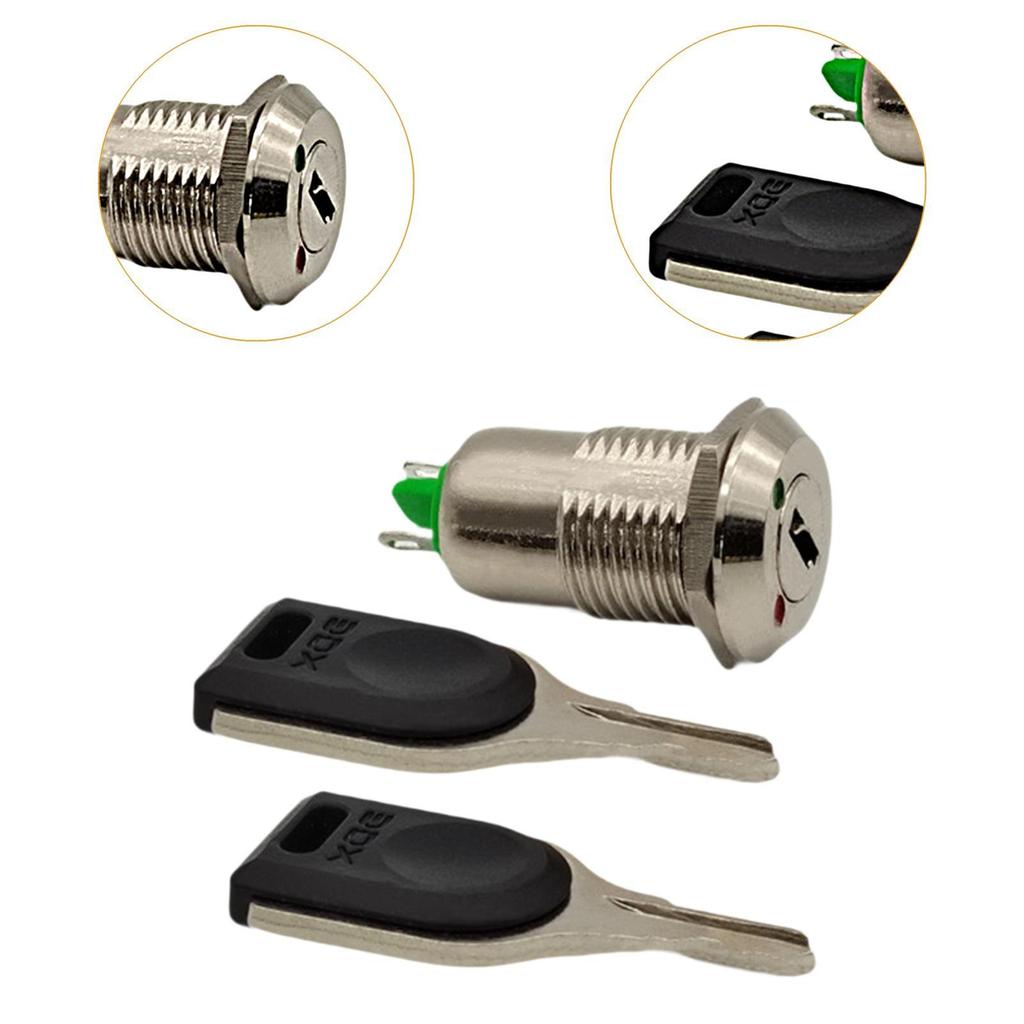 Metal Electronic Key Switch,Multipurpose,Practical,Convenient,Sturdy,Lightweight Phone Lock Portable,2 Keys 12mm,2 Positions