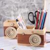 Box Creative Camera Crafts Desk Accessories Wooden Pen Holder Makeup Organizer Pencil Holder