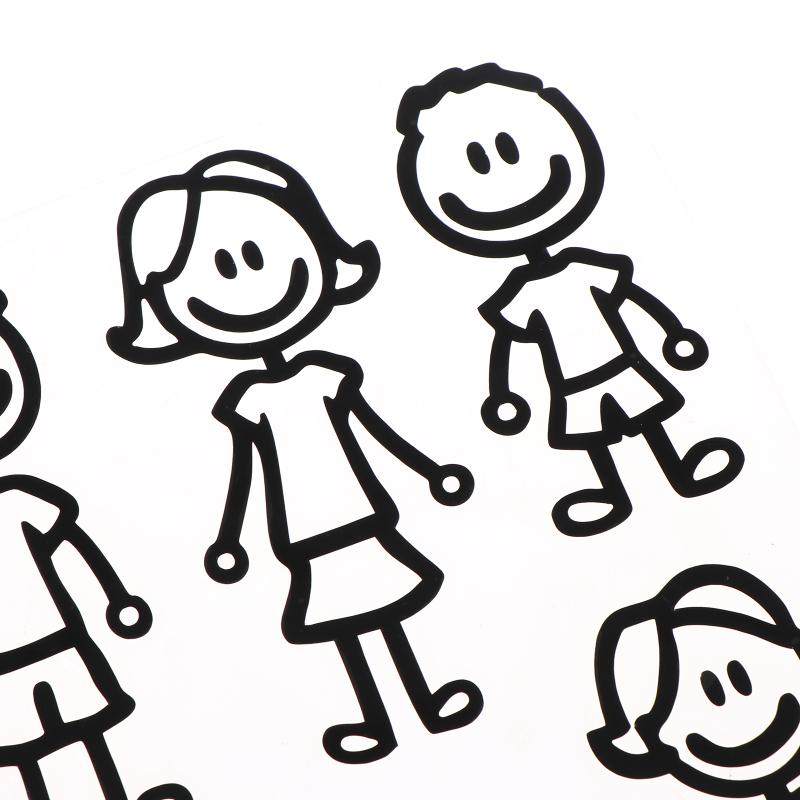 10/20/30Pcs Reflective Car Stickers Interesting Cartoon Family Members Stickers Automobiles Exterior Decals Accessories