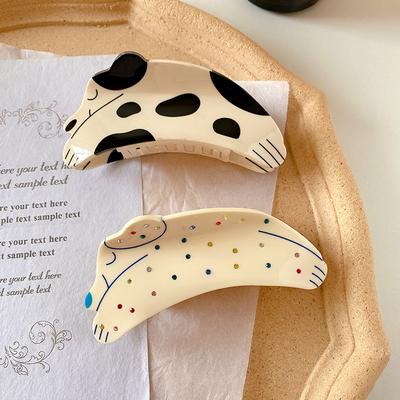 1pc acetato carino cucciolo forcina dalmale cane strass (10cm/3.94) pinza a forma di squalo fermaglio per capelli con animale dei cartoni animati sulla nuca
