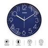 Plastic Wall Clock, Quartz Movement, Silent Sweep, Modern Embossed, Easy-to-Read Time Indicator (30 Cm X 30 Cm, Blue), Analog